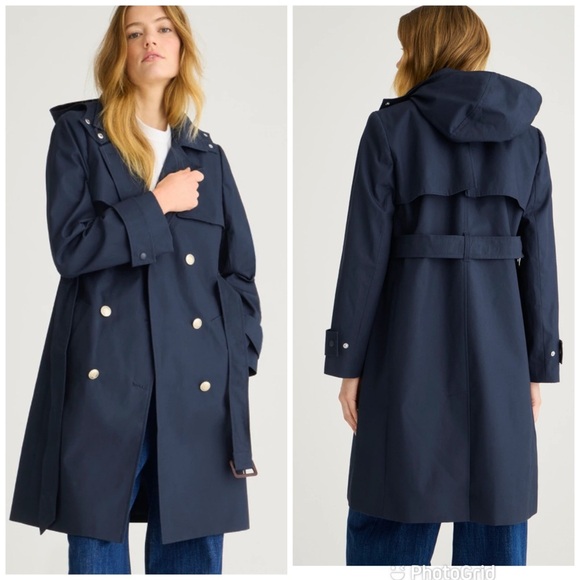 J. Crew New Icon trench coat Navy Blue New with Tags! - Picture 1 of 9
